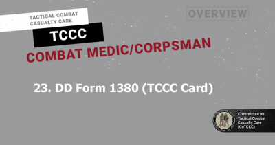 23. DD FORM 1380 Combat Casualty Care Card