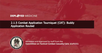 2.1.5 Combat Application Tourniquet (CAT): Buddy Application Routed
