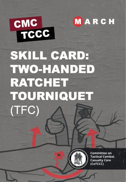 Skill Card 10: Накладання турнікета з зубчастим механізмом двома руками під час надання допомоги в польових умовах