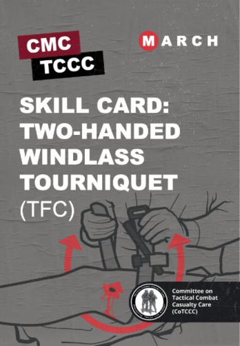 Skill Card 9: Накладання турнікета з воротком і пряжкою двома руками під час надання допомоги в польових умовах