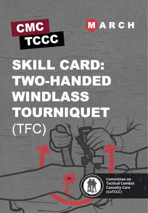 Skill Card 9: Накладання турнікета з воротком і пряжкою двома руками під час надання допомоги в польових умовах