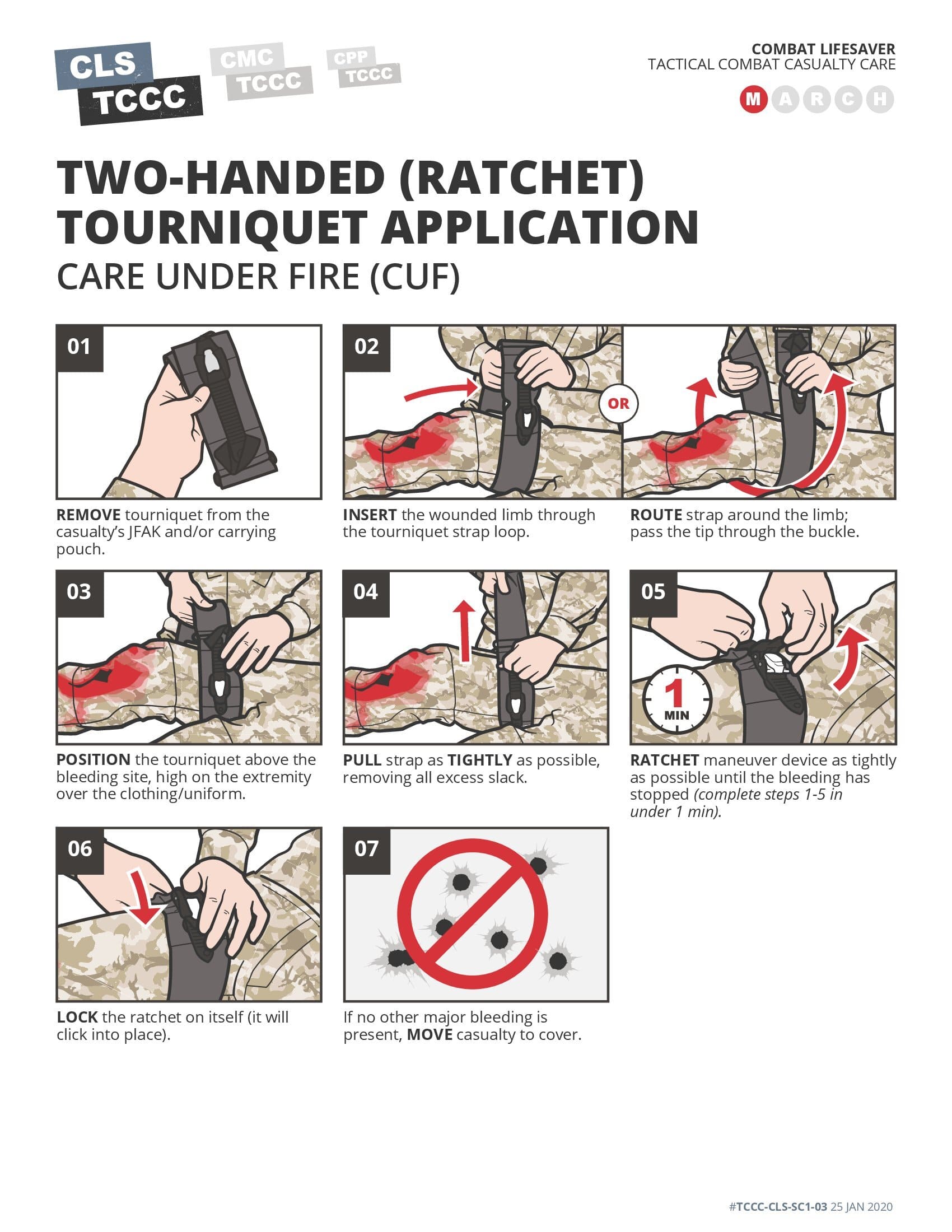 Two-Handed Ratchet Tourniquet