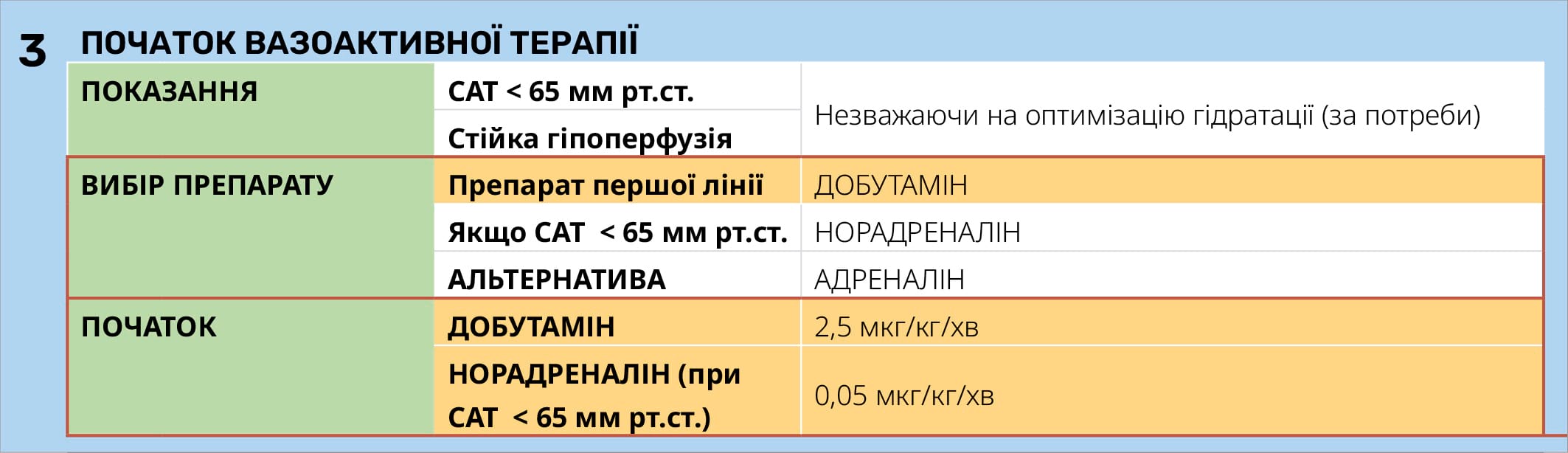 ПОЧАТОК ВАЗОАКТИВНОЇ ТЕРАПІЇ