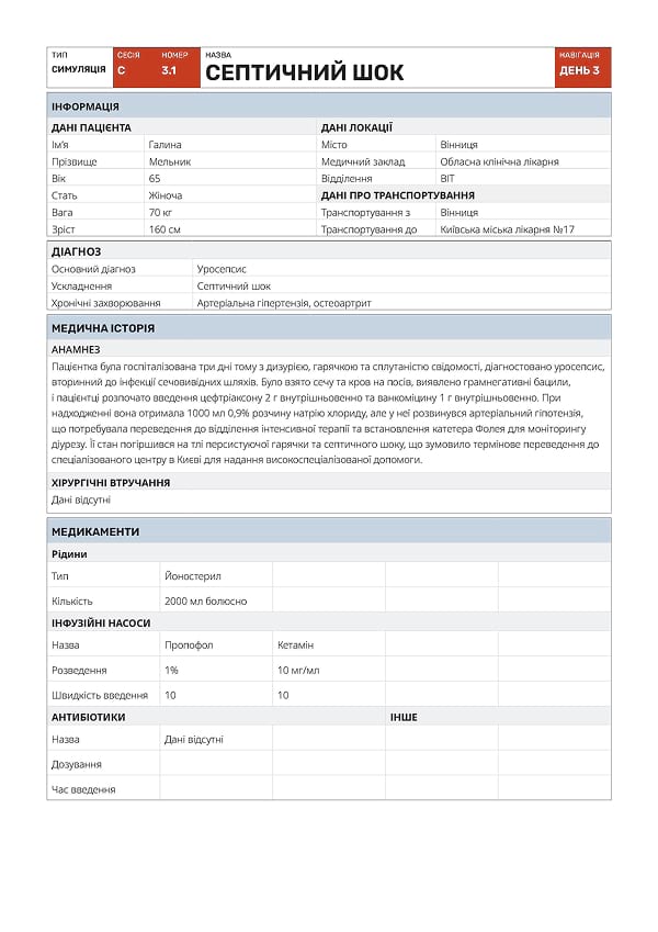 Симуляція С3.1: септичний шок - 4