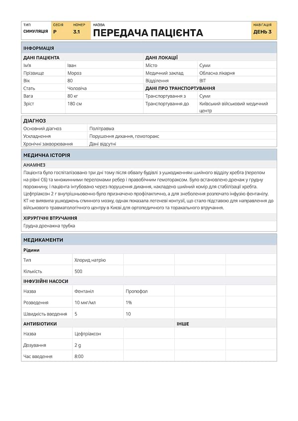 Симуляція Р3.1: передача пацієнта - 4