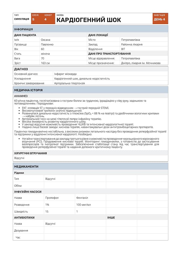 Симуляція S4: кардіогенний шок - 4