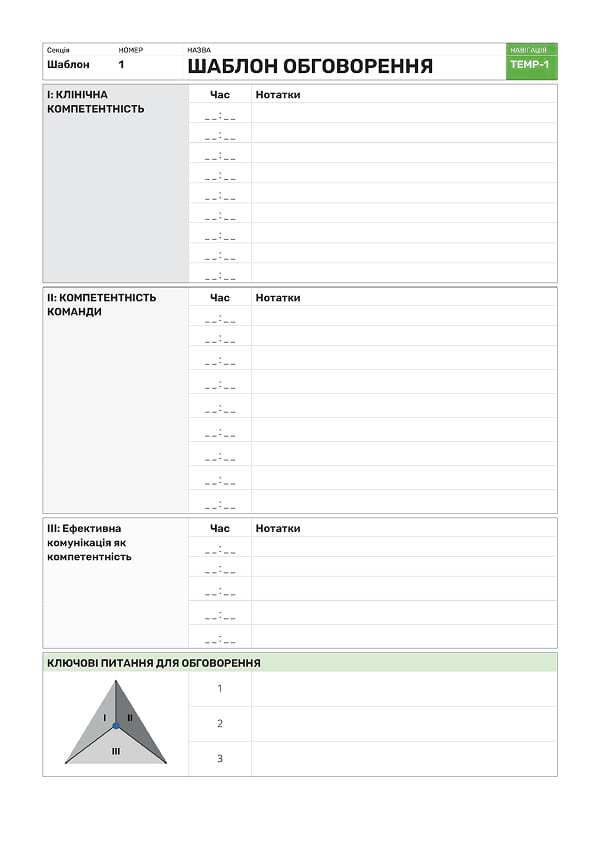 Додаток 10. TEMP 1: шаблон обговорення