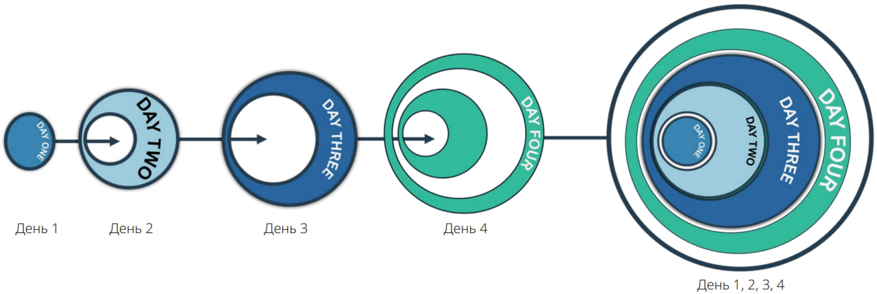 Рисунок 2: Структура 4-денного курсу CCT