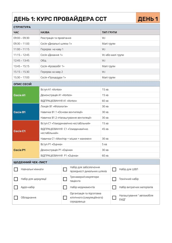 День 1: курс провайдера CCT