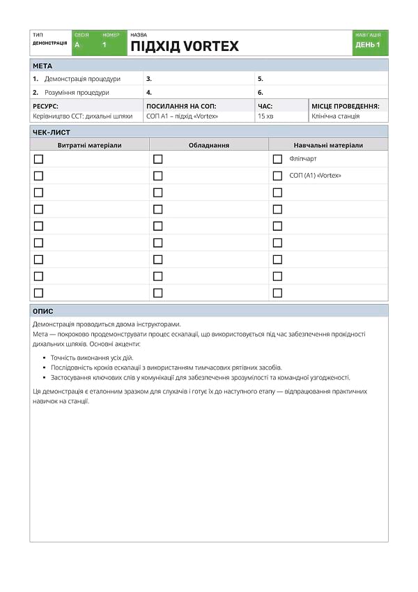 Демонстрація A1: підхід VORTEX