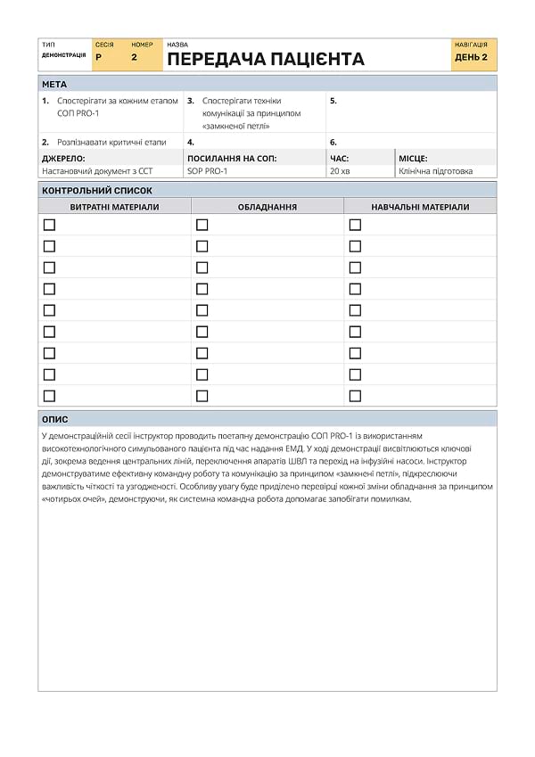 Демонстрація Р2: передача пацієнта