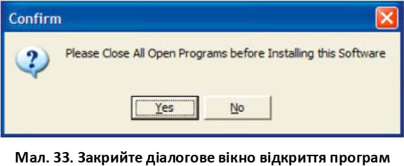 Закрийте діалогове вікно відкриття програм