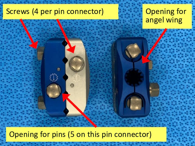 Pin connectors blocks that allow two pins to be coupled together