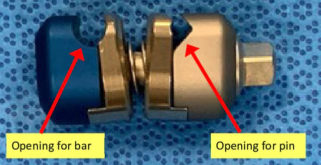 Pin-to-bar clamps used in lieu of angel wings and allow the pin
