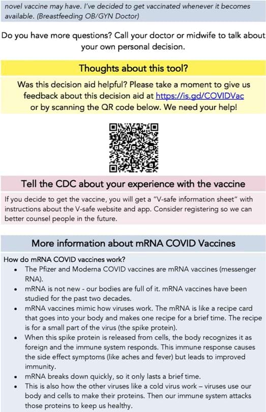 COVID-19 Vaccine Shared Decision-Making Aid for Pregnant Women - Part 5