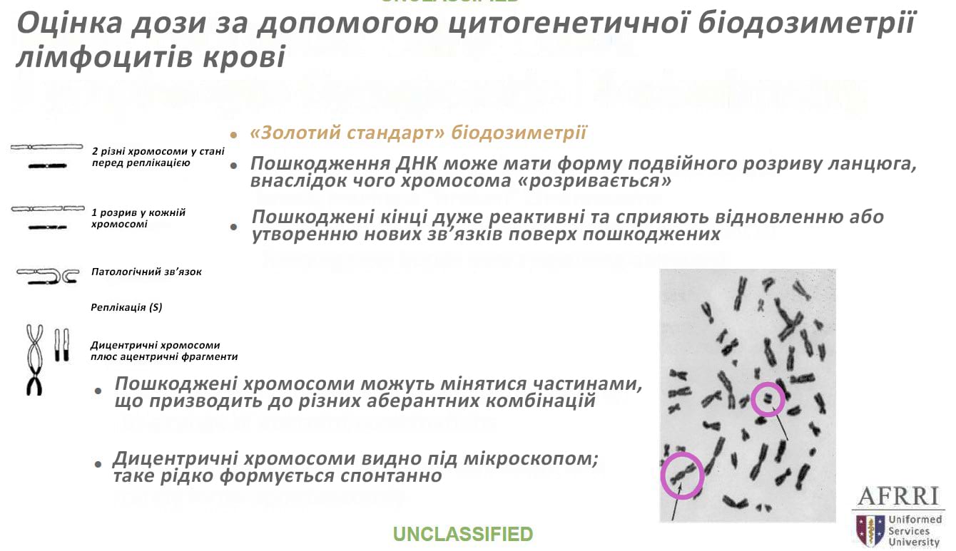 Оцінка дози за допомогою цитогенетичної біодозиметрії лімфоцитів крові