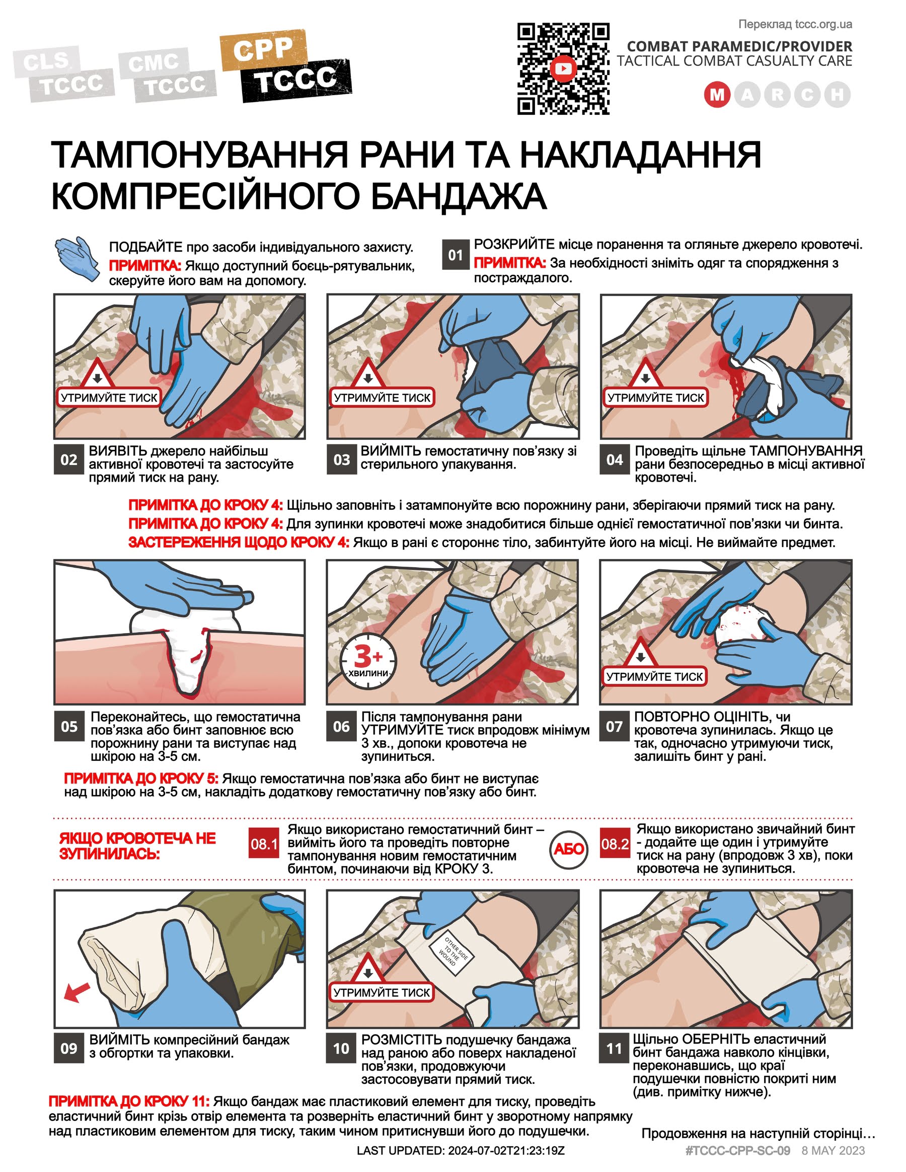 Тампонування рани та накладання компресійного бандажа, cpp, сторінка 1