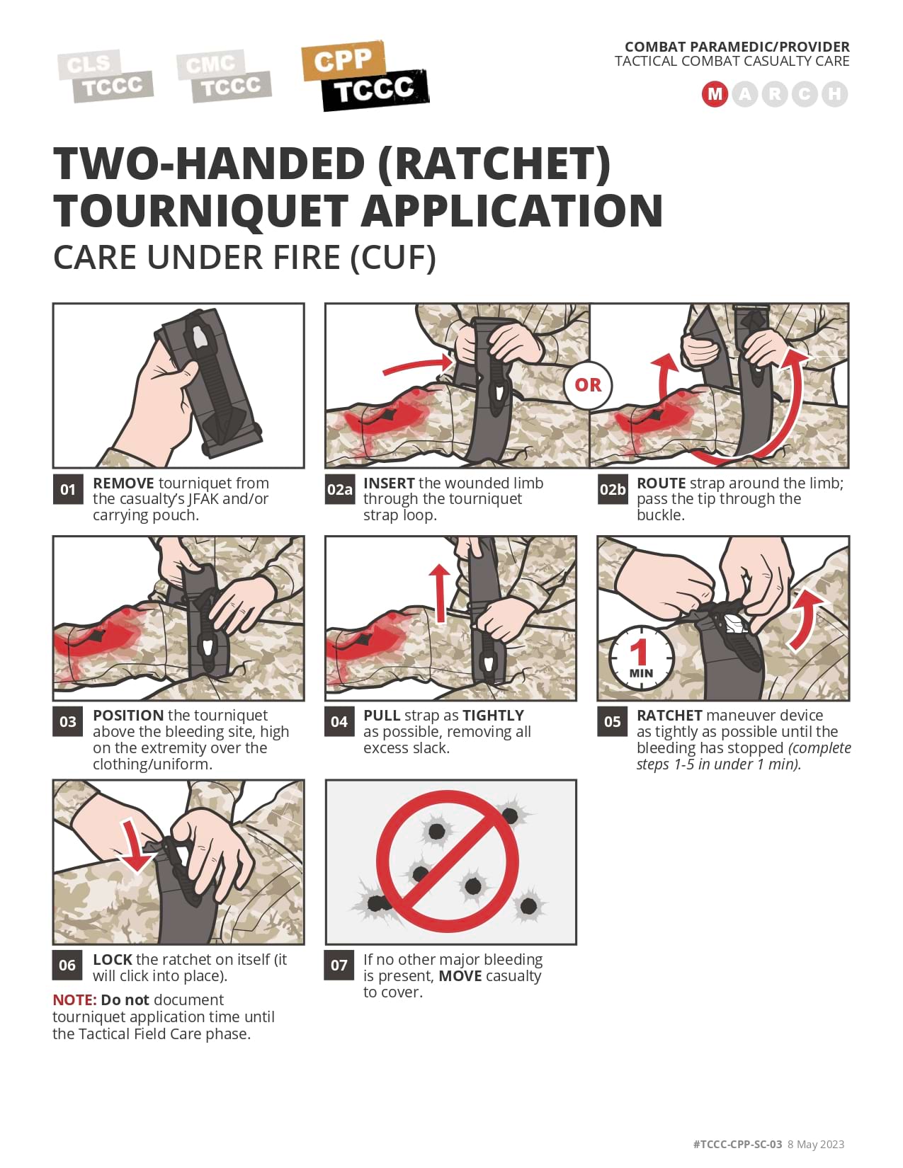 Two-Handed (Ratchet) Tourniquet Application (CUF)