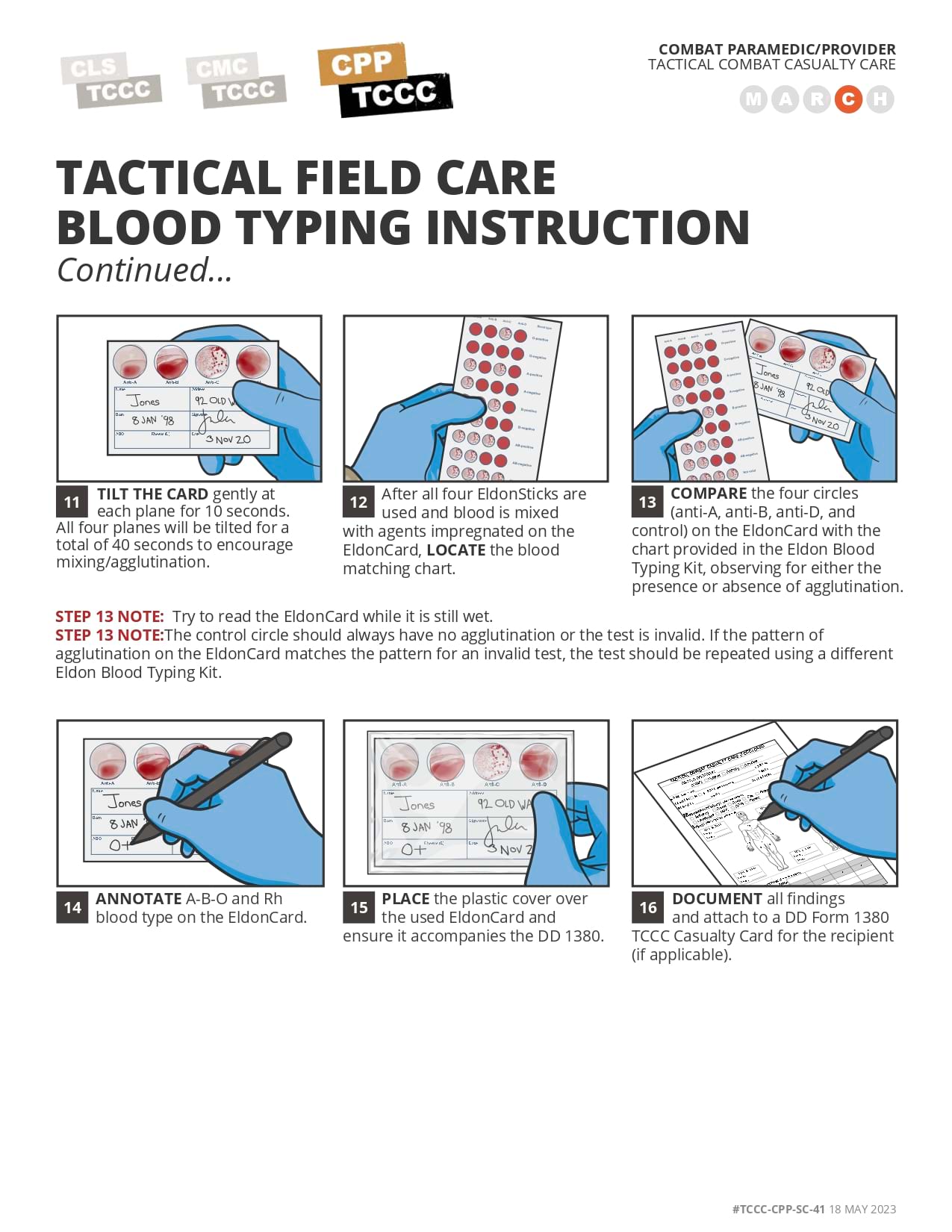 Tactical Field Care Blood Typing Instruction, cpp, page 2