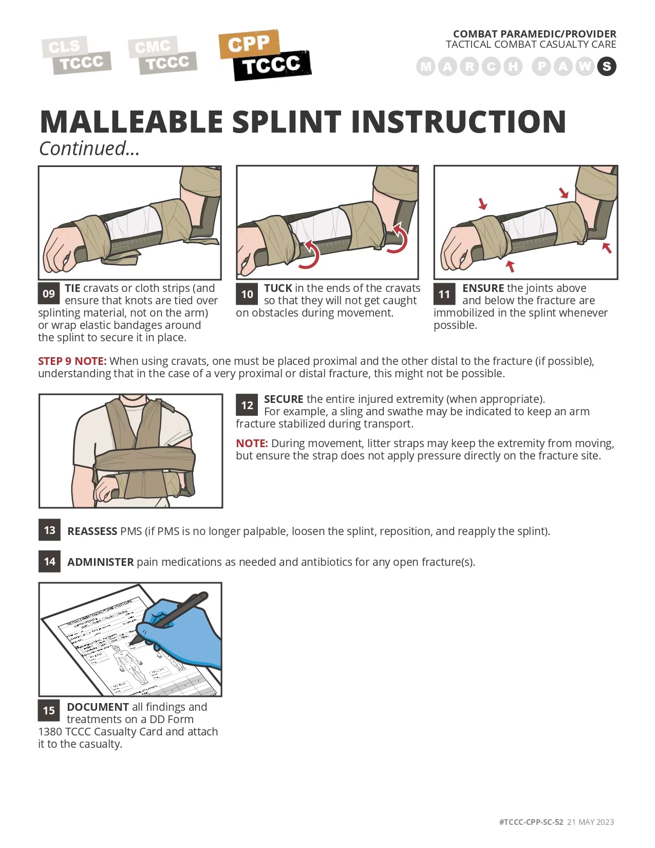 Malleable Splint Instruction, cpp, page 2