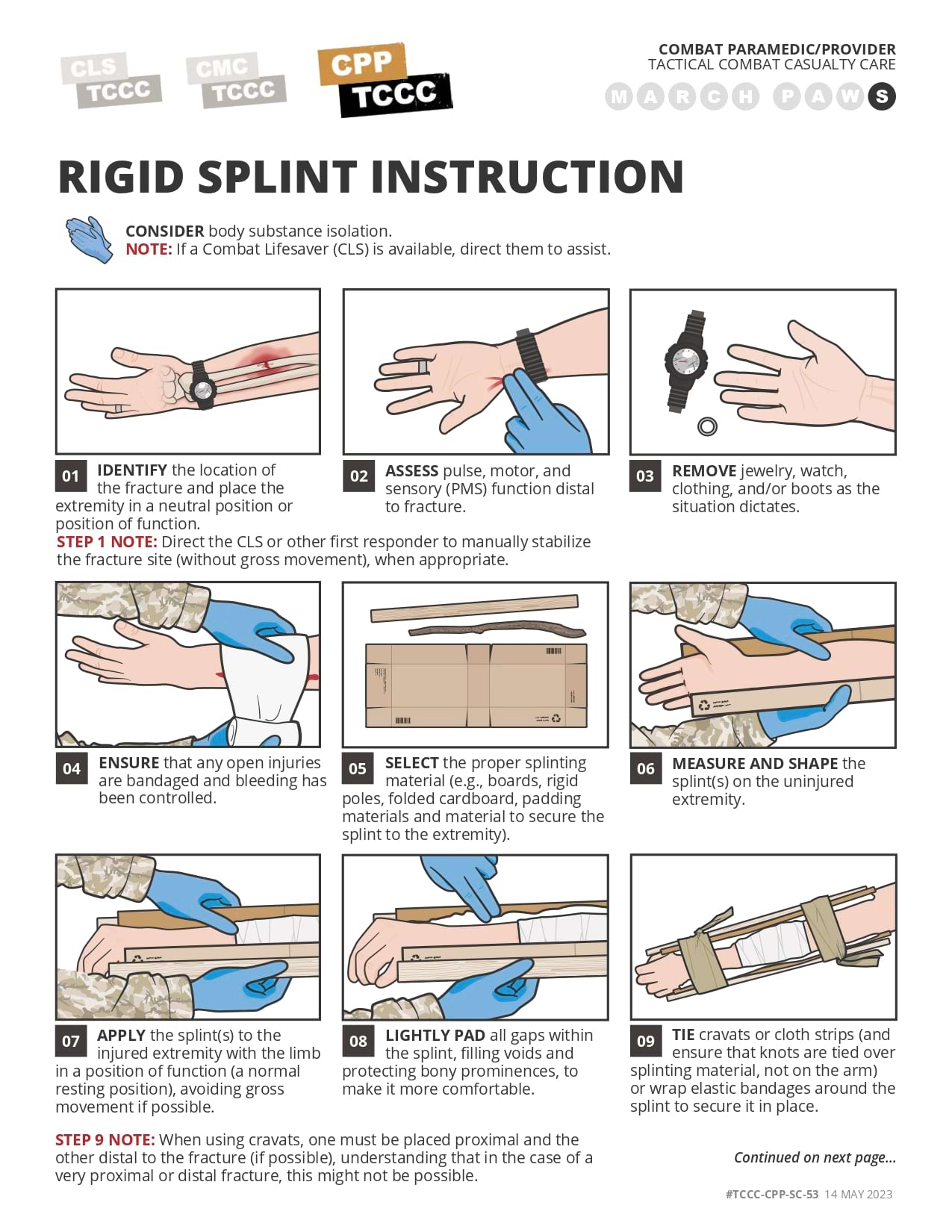 Rigid Splint Instruction, cpp, page 1