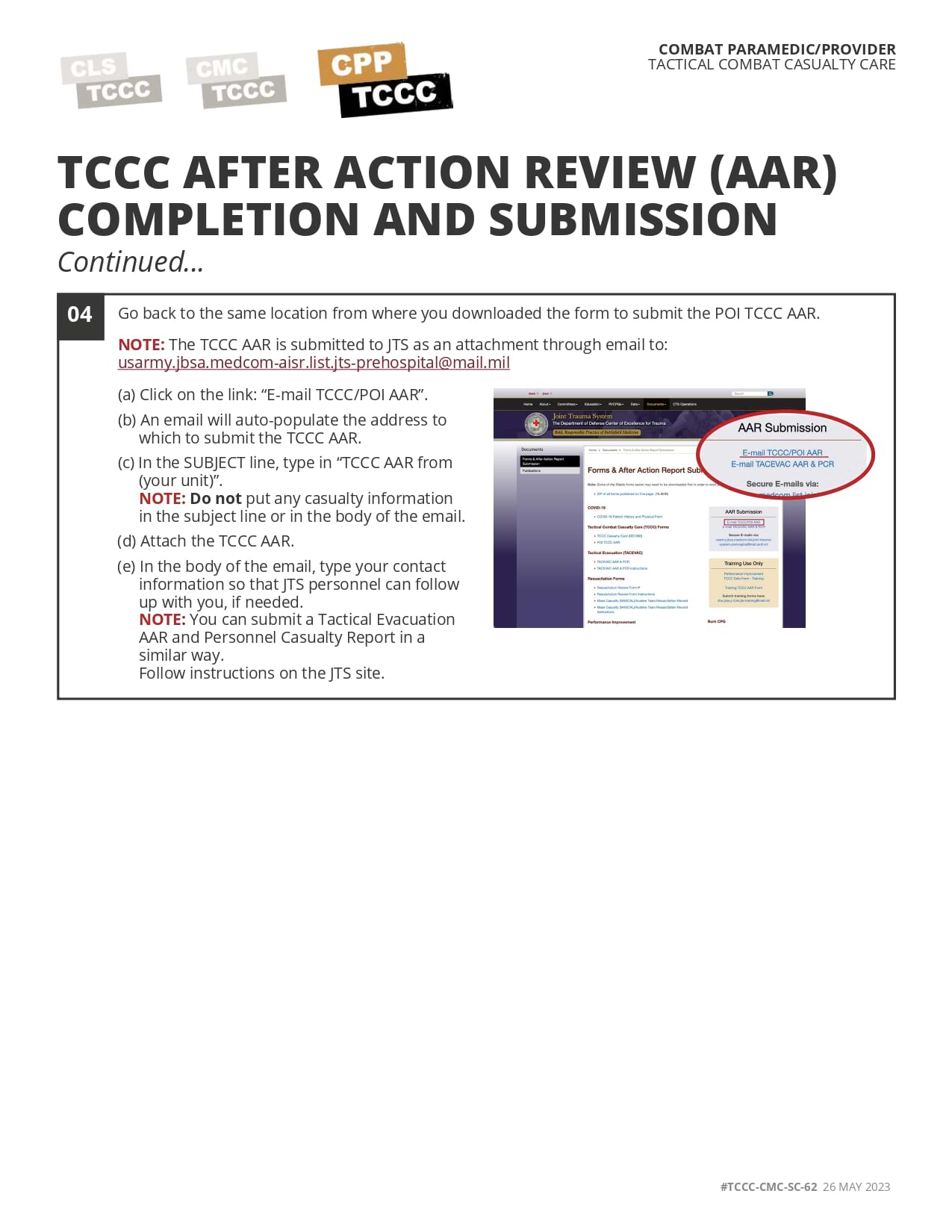 After Action Report (AAR) Completion & Submission, cpp, page 2