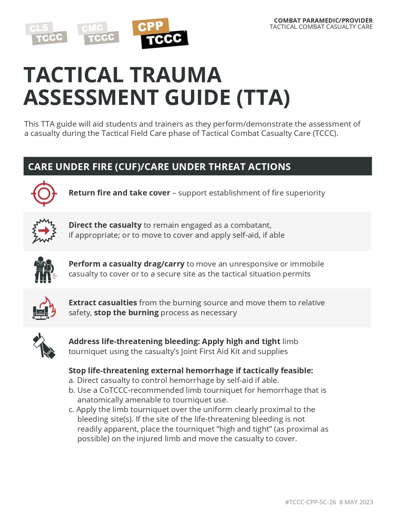 Tactical Trauma Assessment Guide, cpp, page 1