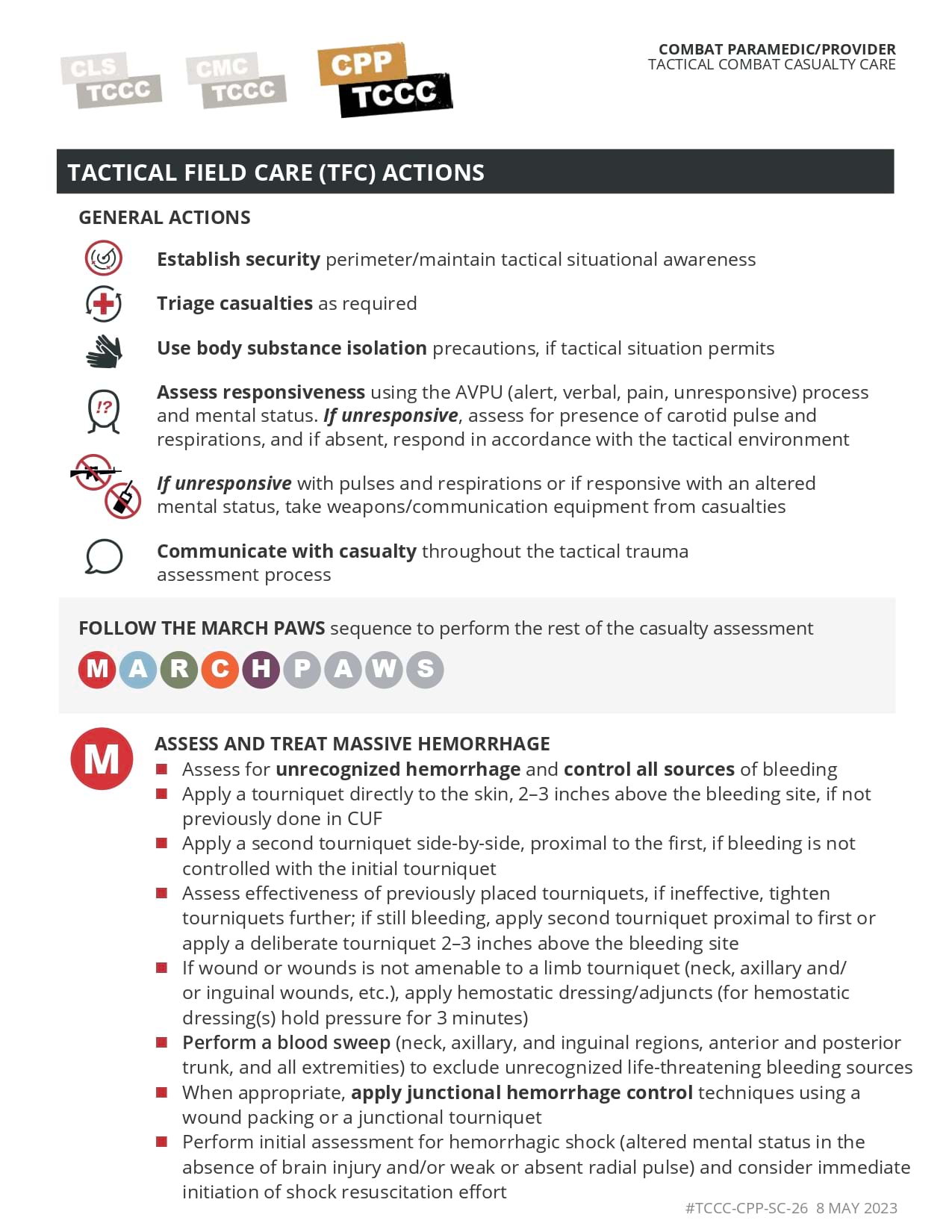 Tactical Trauma Assessment Guide, cpp, page 2