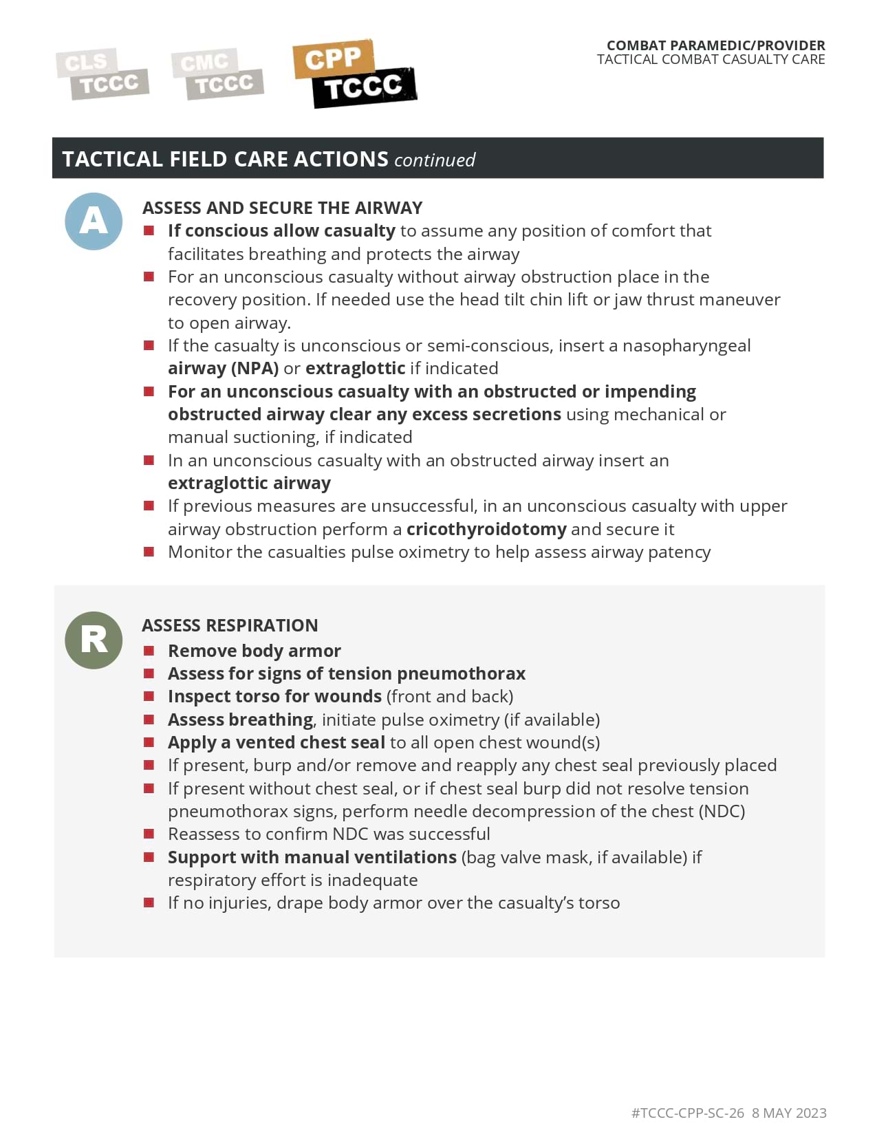 Tactical Trauma Assessment Guide, cpp, page 3